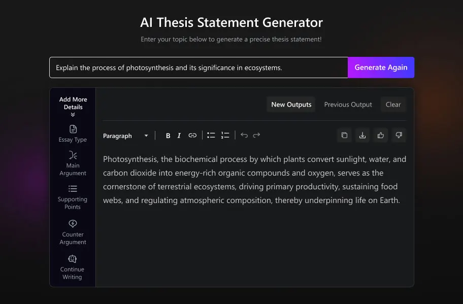 Expository Thesis Statement output